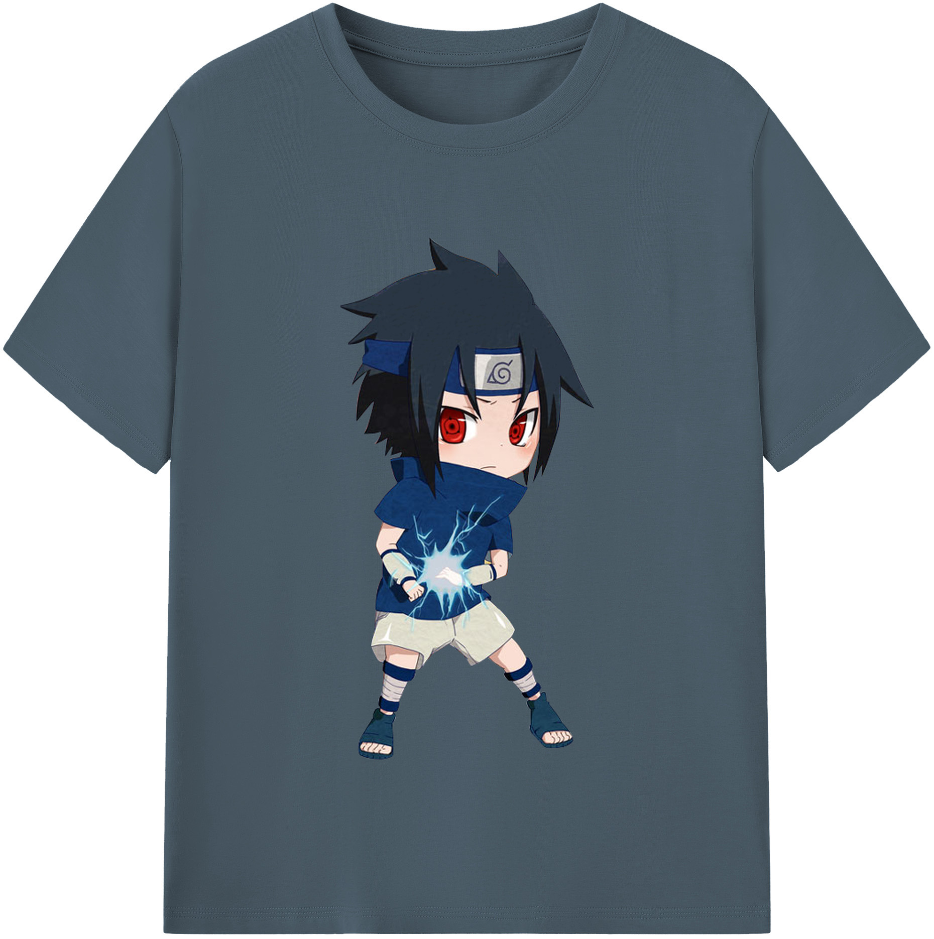 （画像用） NARUTO -ナルト- うちは サスケ Uchiha Sasuke 綿100％半袖Tシャツ（フロントプリント）